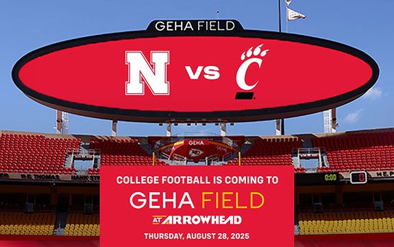 More Info for GEHA Field at Arrowhead Stadium to Host Cincinnati vs Nebraska in August 2025